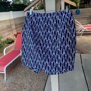 Ann Taylor LOFT asymmetrical skirt navy and white size S